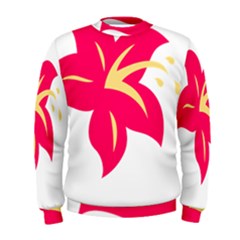 Flower Floral Lily Blossom Red Yellow Men s Sweatshirt