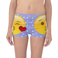 Face Smile Orange Red Heart Emoji Boyleg Bikini Bottoms by Alisyart