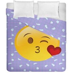 Face Smile Orange Red Heart Emoji Duvet Cover Double Side (california King Size) by Alisyart