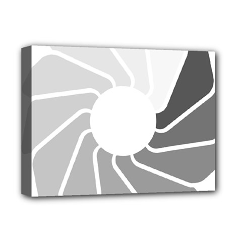 Flower Transparent Shadow Grey Deluxe Canvas 16  X 12  