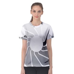 Flower Transparent Shadow Grey Women s Sport Mesh Tee