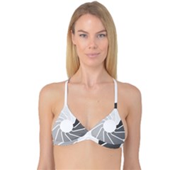 Flower Transparent Shadow Grey Reversible Tri Bikini Top by Alisyart