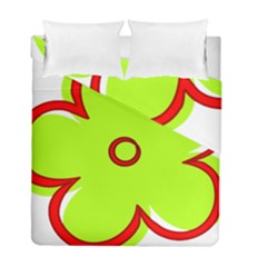 Flower Floral Red Green Duvet Cover Double Side (full/ Double Size)