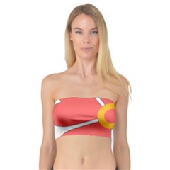 Flower With Heart Shaped Petals Pink Yellow Red Bandeau Top by Alisyart