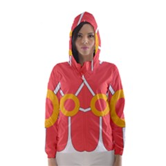 Flower With Heart Shaped Petals Pink Yellow Red Hooded Wind Breaker (women) by Alisyart