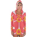 Flower With Heart Shaped Petals Pink Yellow Red Women s Long Sleeve Hooded T-shirt View1