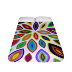 Chromatic Flower Petals Rainbow Fitted Sheet (full/ Double Size)