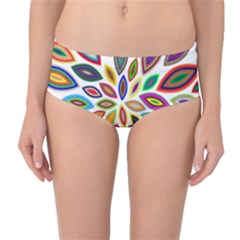 Chromatic Flower Petals Rainbow Mid-waist Bikini Bottoms by Alisyart