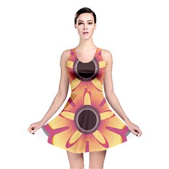 Flower Floral Hole Eye Star Reversible Skater Dress by Alisyart