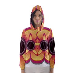 Flower Floral Hole Eye Star Hooded Wind Breaker (women)