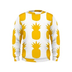 Fruit Pineapple Printable Orange Yellow Kids  Sweatshirt by Alisyart