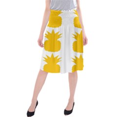 Fruit Pineapple Printable Orange Yellow Midi Beach Skirt