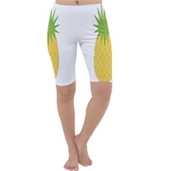 Fruit Pineapple Yellow Green Cropped Leggings 