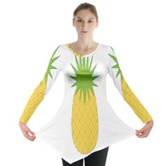 Fruit Pineapple Yellow Green Long Sleeve Tunic 