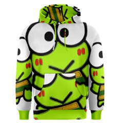 Frog Green Big Eye Face Smile Men s Pullover Hoodie by Alisyart