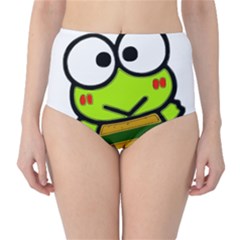 Frog Green Big Eye Face Smile High-waist Bikini Bottoms