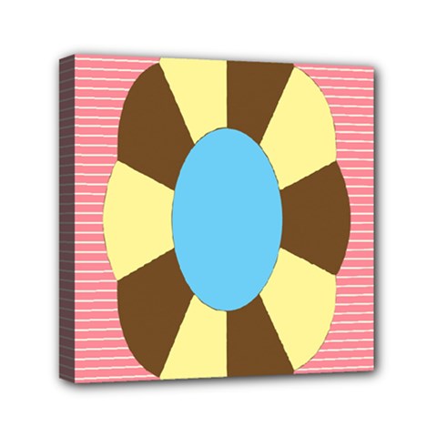 Garage Door Quilts Flower Line Mini Canvas 6  X 6 