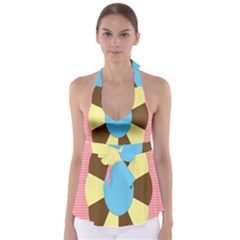 Garage Door Quilts Flower Line Babydoll Tankini Top by Alisyart