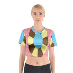 Garage Door Quilts Flower Line Cotton Crop Top