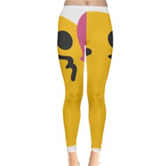 Happy Heart Love Face Emoji Leggings 