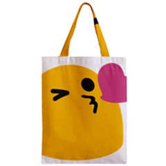 Happy Heart Love Face Emoji Zipper Classic Tote Bag