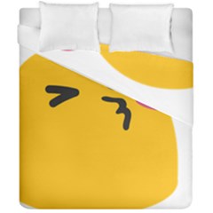 Happy Heart Love Face Emoji Duvet Cover Double Side (California King Size)