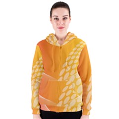 Abstract Orange Background Women s Zipper Hoodie by Simbadda