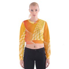 Abstract Orange Background Women s Cropped Sweatshirt by Simbadda