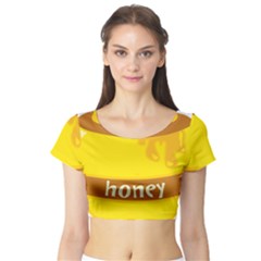 Honet Bee Sweet Yellow Short Sleeve Crop Top (tight Fit) by Alisyart