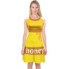 Honet Bee Sweet Yellow Capsleeve Midi Dress