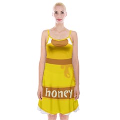 Honet Bee Sweet Yellow Spaghetti Strap Velvet Dress