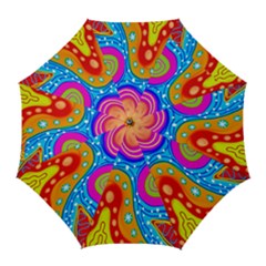 Hand Painted Digital Doodle Abstract Pattern Golf Umbrellas by Simbadda