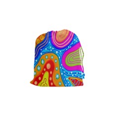 Hand Painted Digital Doodle Abstract Pattern Drawstring Pouches (small)  by Simbadda