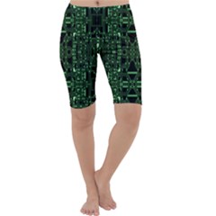 An Overly Large Geometric Representation Of A Circuit Board Cropped Leggings  by Simbadda
