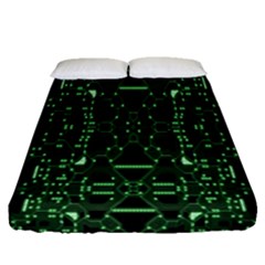 An Overly Large Geometric Representation Of A Circuit Board Fitted Sheet (queen Size)