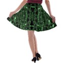 An Overly Large Geometric Representation Of A Circuit Board A-line Skater Skirt View2
