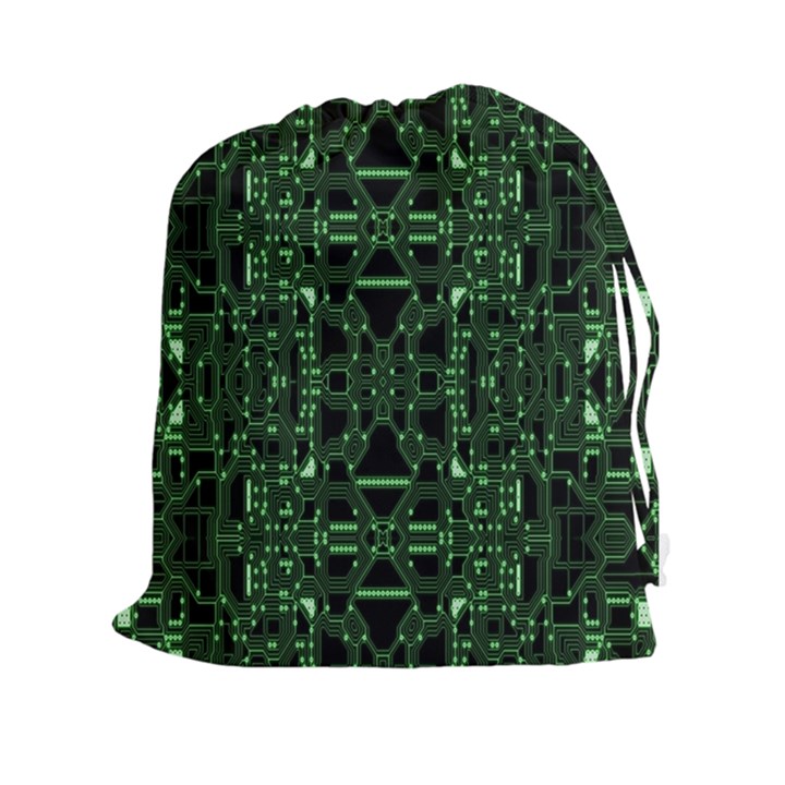 An Overly Large Geometric Representation Of A Circuit Board Drawstring Pouches (XXL)