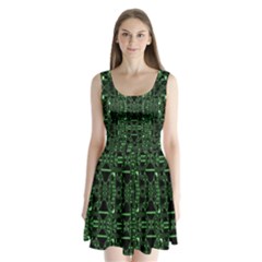 An Overly Large Geometric Representation Of A Circuit Board Split Back Mini Dress 