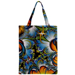 Fractal Background With Abstract Streak Shape Zipper Classic Tote Bag by Simbadda