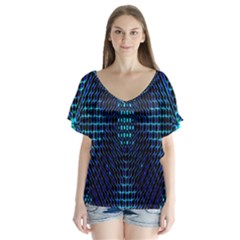 Vibrant Pattern Colorful Seamless Pattern Flutter Sleeve Top by Simbadda