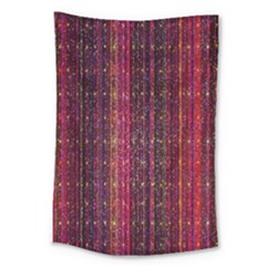 Colorful And Glowing Pixelated Pixel Pattern Large Tapestry by Simbadda