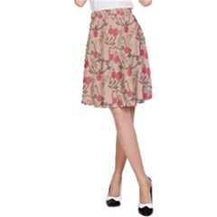 Vintage Flower Pattern  A-line Skirt by TastefulDesigns