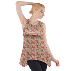 Vintage Flower Pattern  Side Drop Tank Tunic by TastefulDesigns