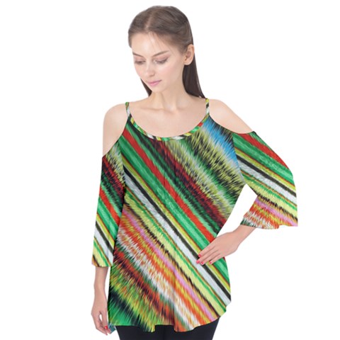 Colorful Stripe Extrude Background Flutter Tees by Simbadda