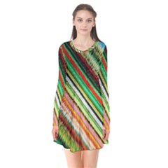 Colorful Stripe Extrude Background Flare Dress by Simbadda