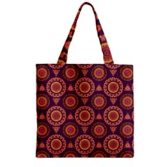 Abstract Seamless Mandala Background Pattern Zipper Grocery Tote Bag by Simbadda