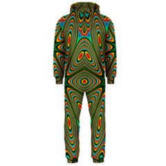 Vibrant Seamless Pattern  Colorful Hooded Jumpsuit (Men) 