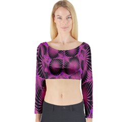 Self Similarity And Fractals Long Sleeve Crop Top by Simbadda