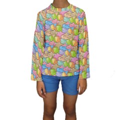 Fishes Cartoon Kids  Long Sleeve Swimwear by sifis