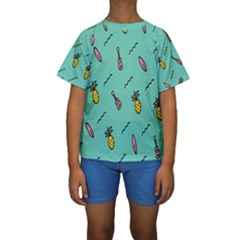 Guitar Pineapple Kids  Short Sleeve Swimwear by Alisyart